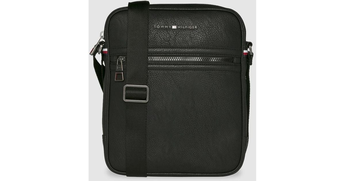 Tommy Hilfiger Mens Black Crossbody Bag With Zip for Men - Lyst