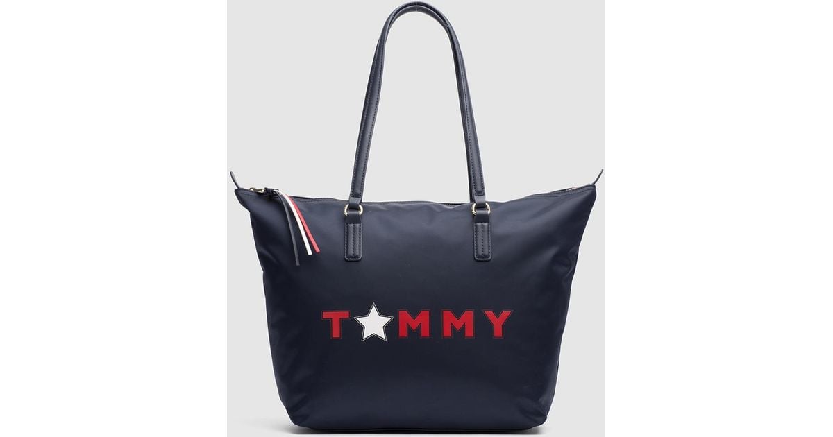 tommy hilfiger navy tote bag