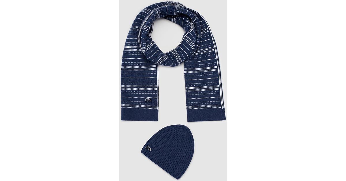 lacoste hat and scarf set