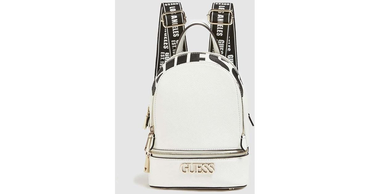 Guess White Backpack With Printed Straps Lyst