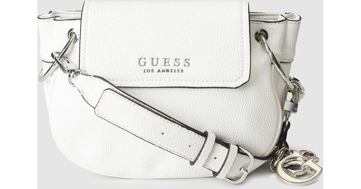 Guess White Crossbody Bag With Long Adjustable Strap - Lyst