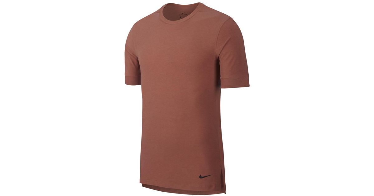 brown dri fit shirt