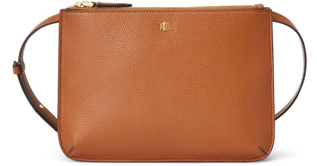 Lauren by Ralph Lauren Carter Brown Crossbody Bag With A Long