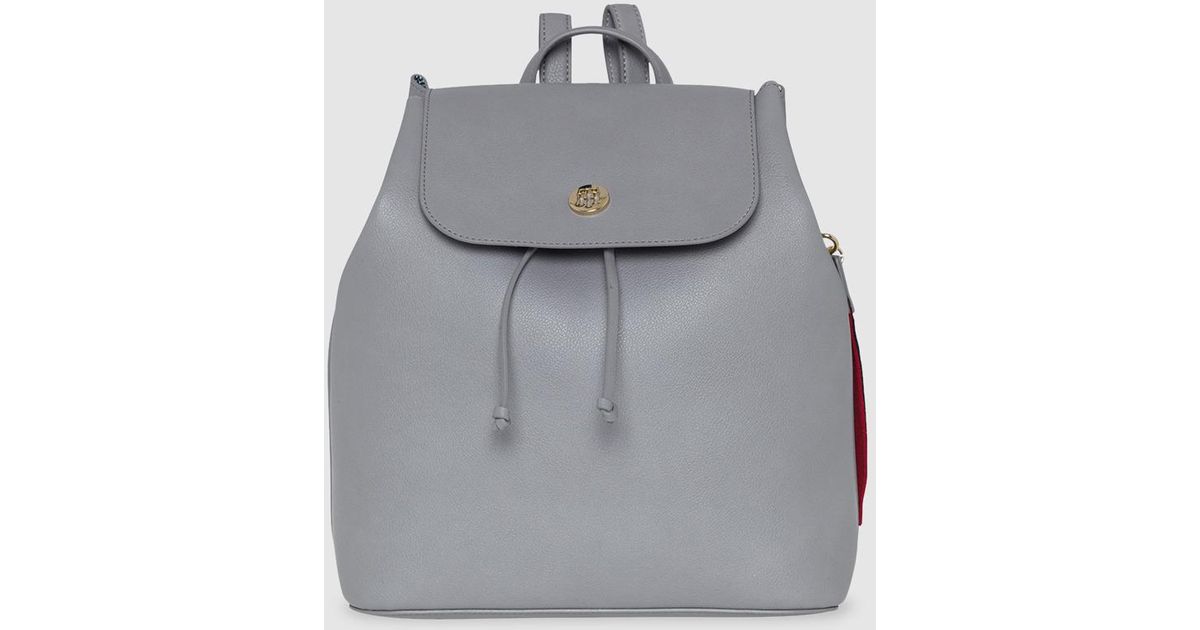 tommy hilfiger silver backpack