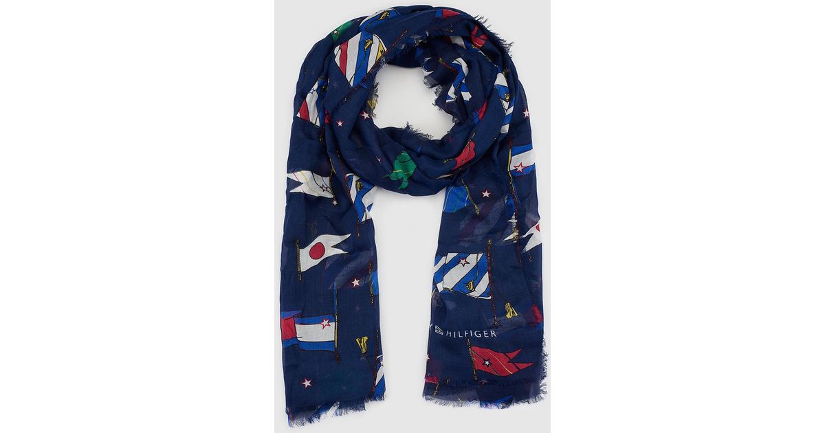 Tommy Hilfiger Flag Allover Print Bufanda para Mujer