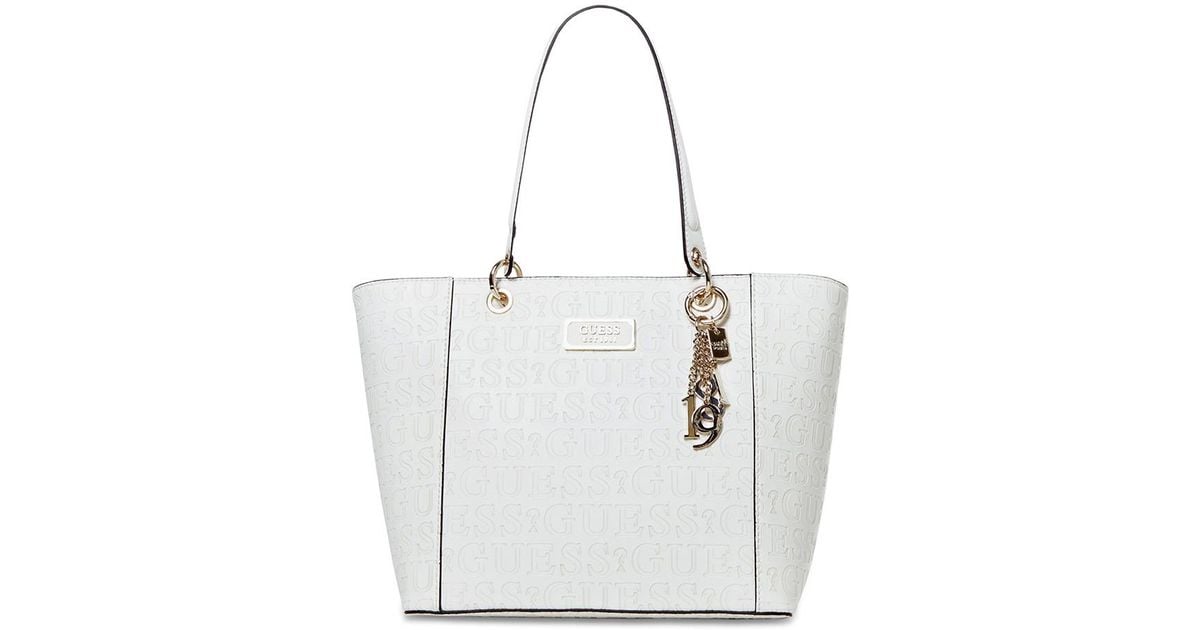 guess white tote bags