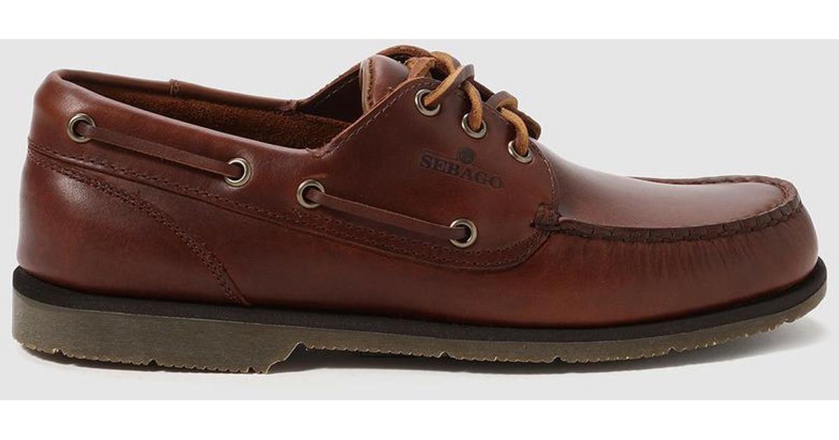 Sebago Light Brown Leather Deck Shoes for Men - Lyst