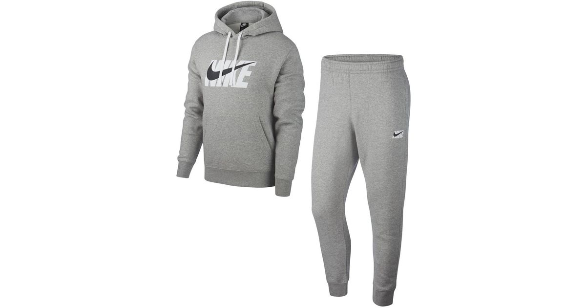 Nike Cotton Sportswear Tracksuit in Gray for Men Lyst