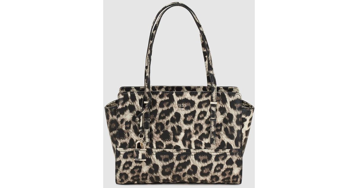 Guess Medium Leopard Print Shoulder Bag Lyst