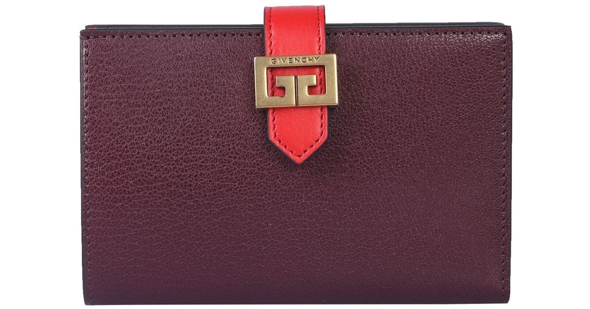 Givenchy Cv3 Leather Wallet in Bordeaux 