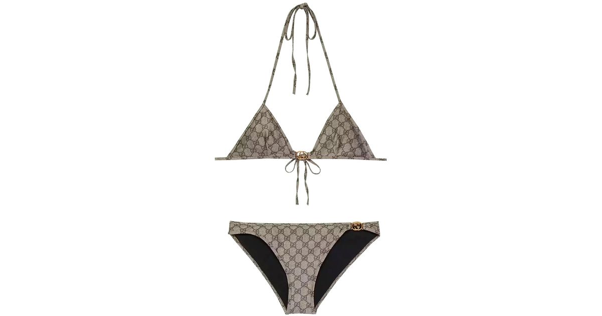 Gucci GG Stretch Jersey Bikini Swimsuit in Natural | Lyst Canada