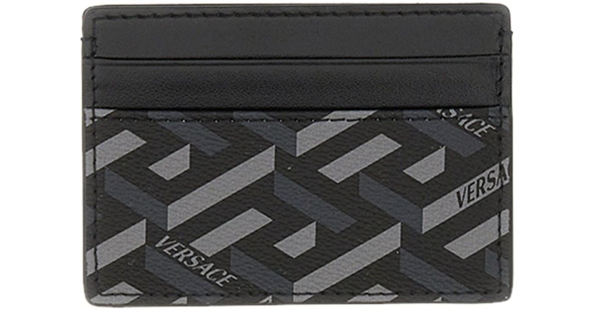 Versace Card Holder With Logo Print in Black for Men Lyst