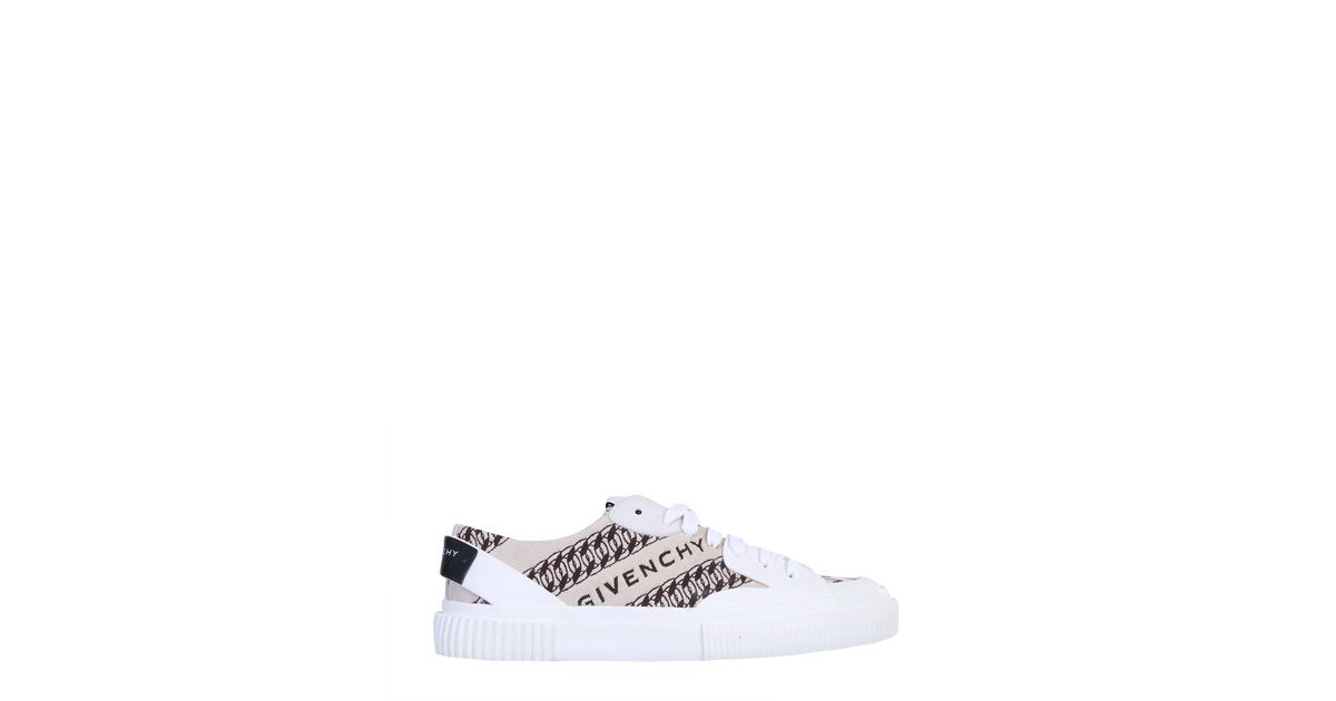 givenchy chain tennis light low sneakers in canvas
