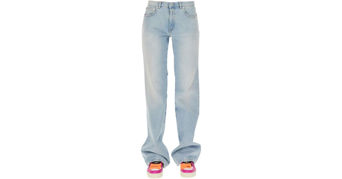 Off-White c/o Virgil Abloh Beach Baby Baggy Jeans in Blue | Lyst