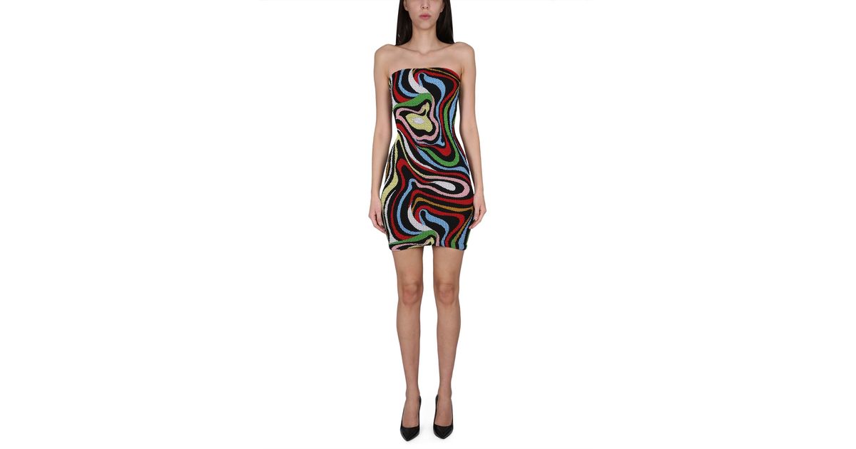 pucci strapless mini dress Pucci Printed strapless cotton minidress Emilio Pucci