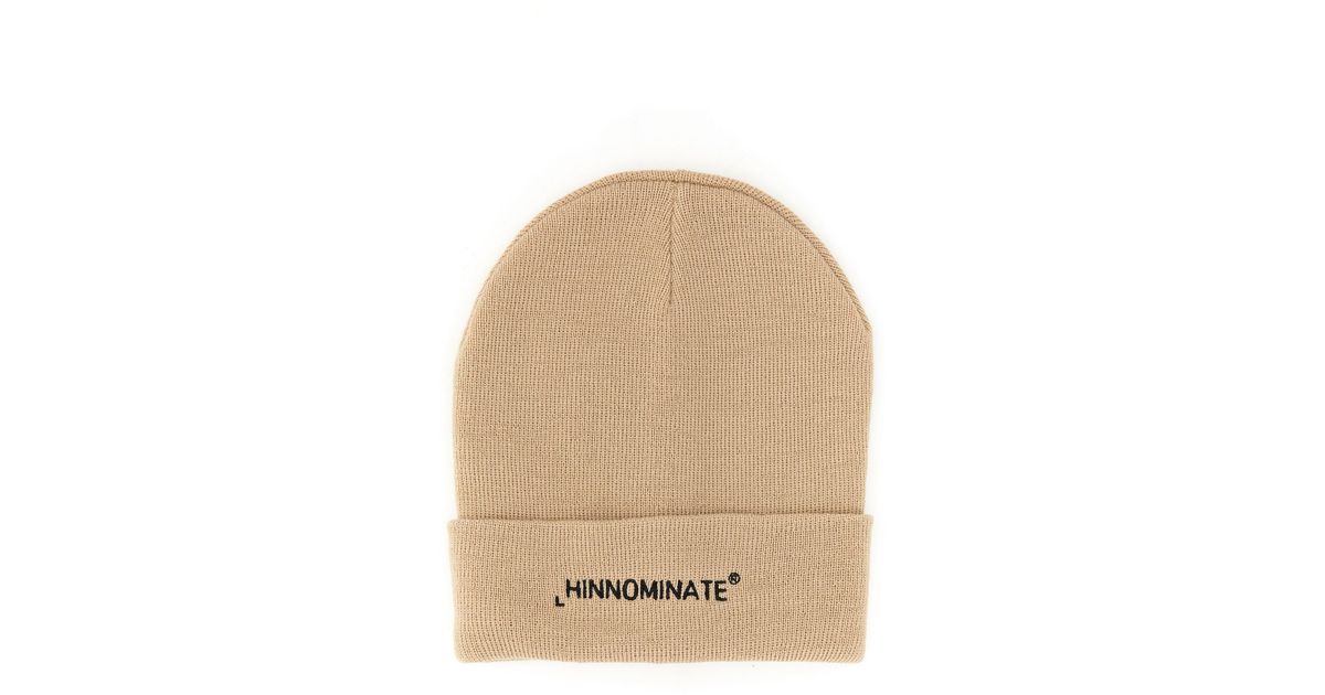 hinnominate Hat With Logo in Natural | Lyst