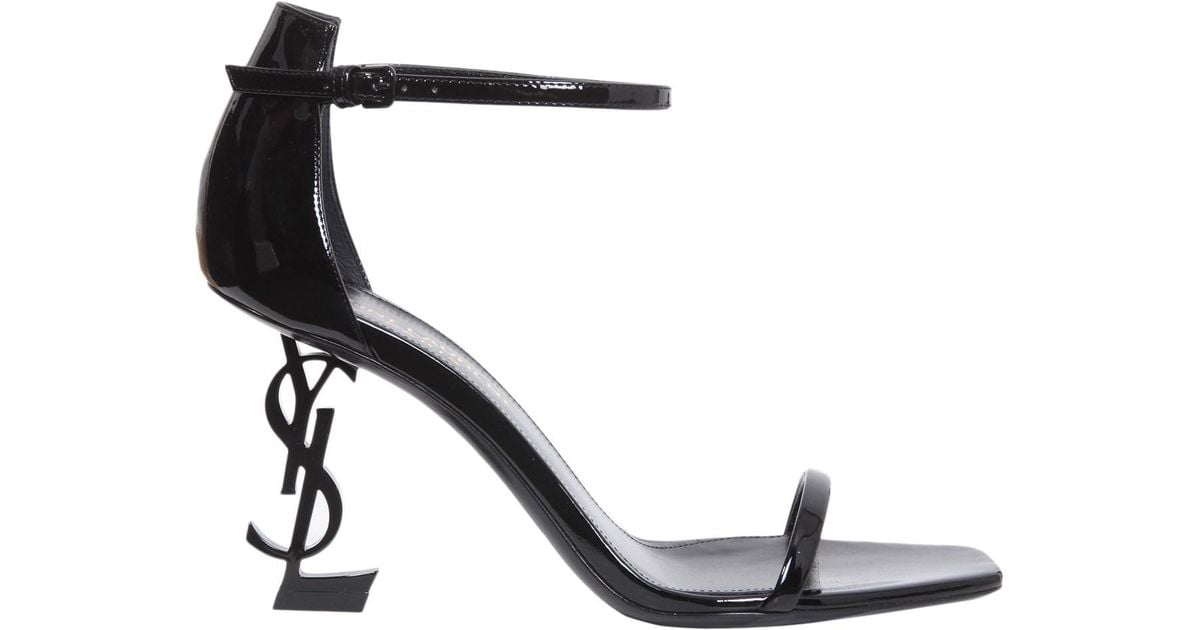 Saint Laurent Opyum 85 Sandals In Patent Leather in Black | Lyst Canada