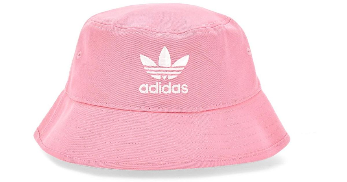 adidas Originals Cotton Bucket Hat With Logo in Pink | Lyst
