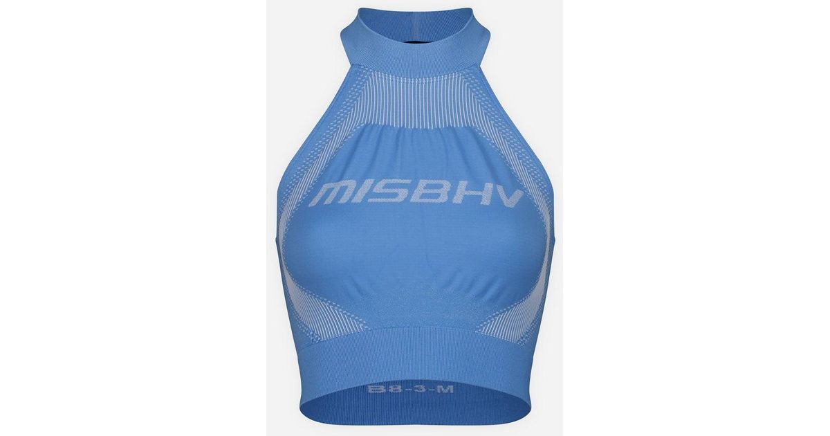 MISBHV Sport Halter Bra in Blue Lyst