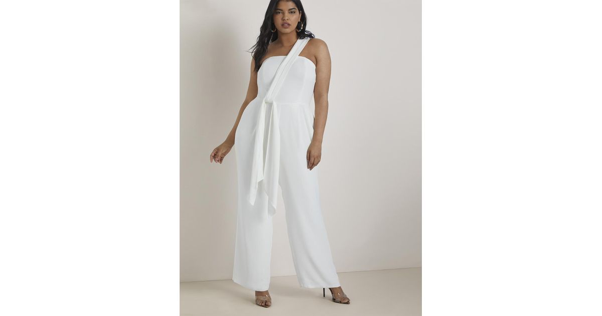 eloquii white jumpsuit