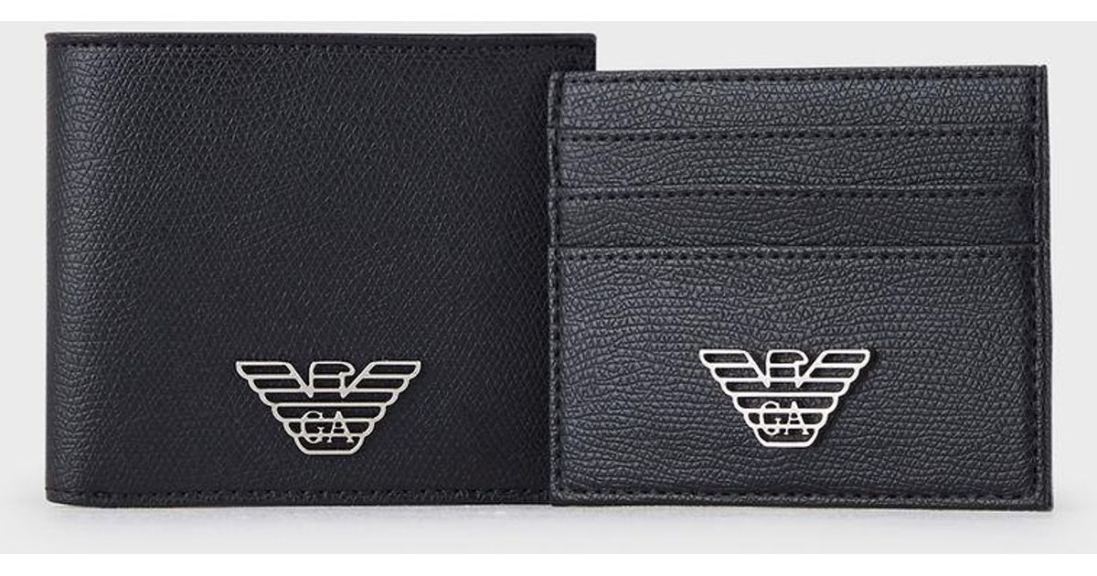 Emporio Armani Leather Gift Box Composed Of Wallet And Cardholder In ...