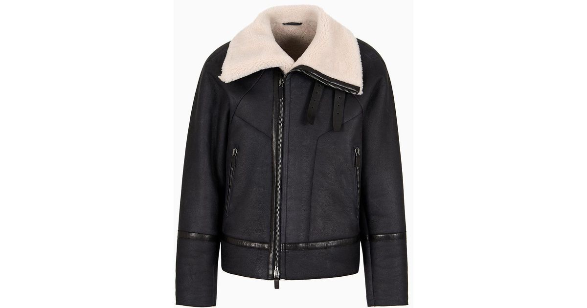 Emporio armani hotsell shearling jacket