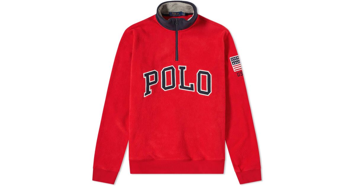 polo ralph lauren half zip polar fleece