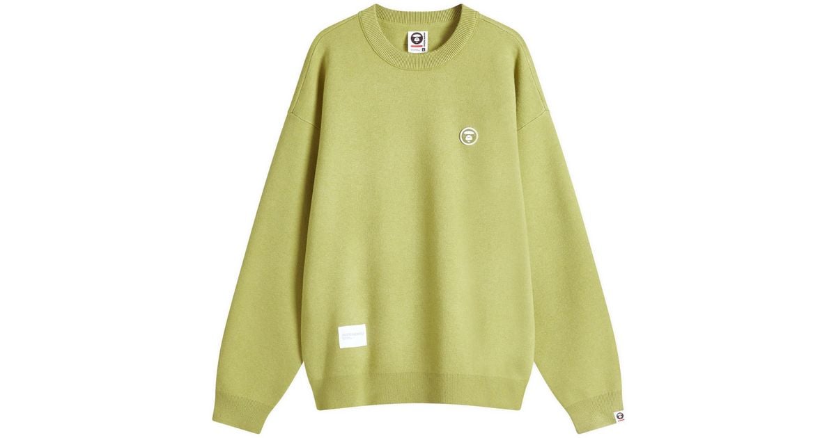 Aape By A Bathing Ape Aape Now Camo Badge Knit Sweater in Green 