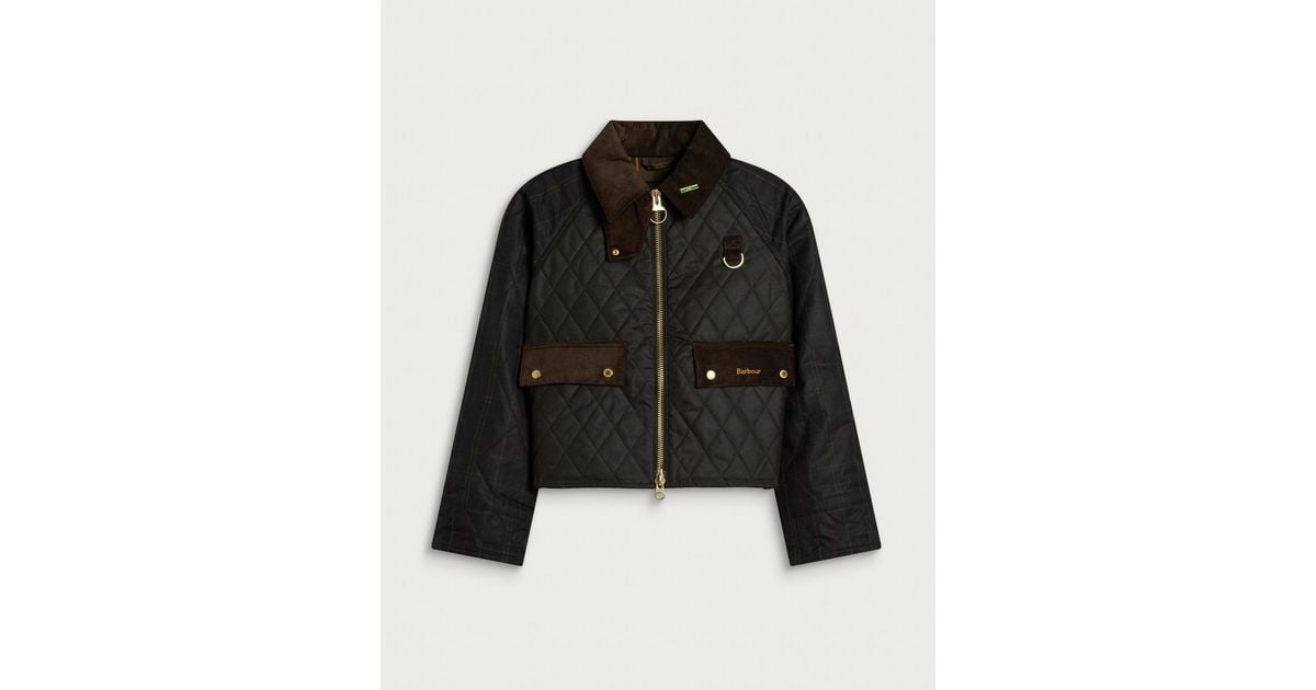 Barbour Reimagined Icons Quilted Spey Wax Jacket in Black | Lyst