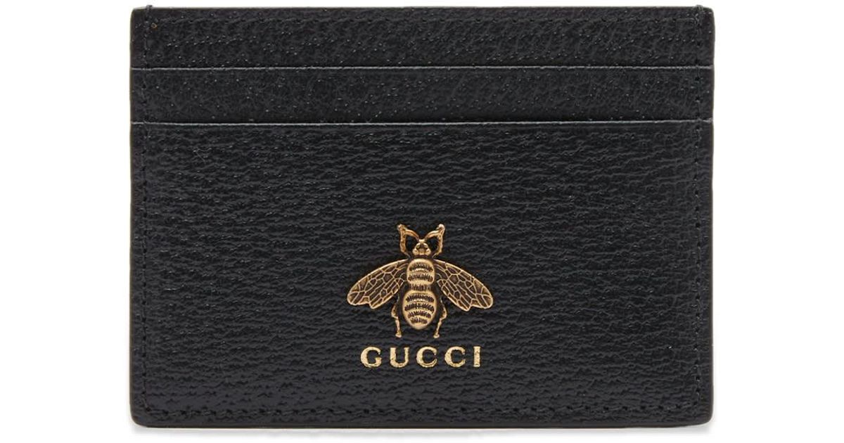Gucci Bee Card Wallet in Black for Men | Lyst Canada