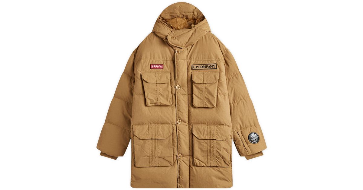 adidas X C.P. Company Spzl Puffer Jacket in Brown for Men | Lyst