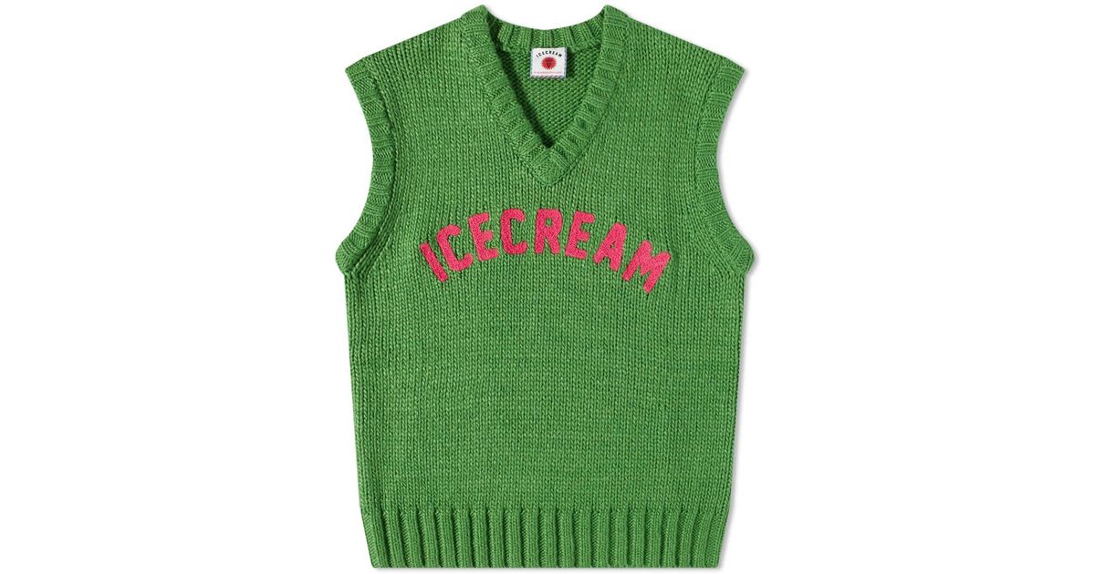 ICECREAM Knitted Vest in Green for Men | Lyst