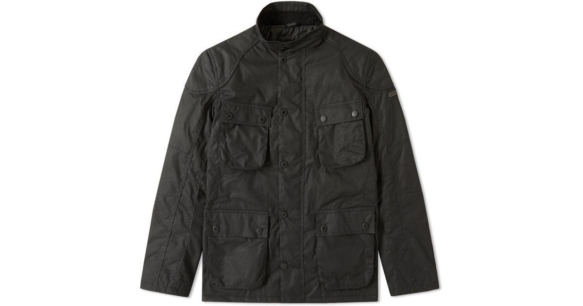 Barbour Cotton International Crank Wax Jacket in Black for Men - Lyst