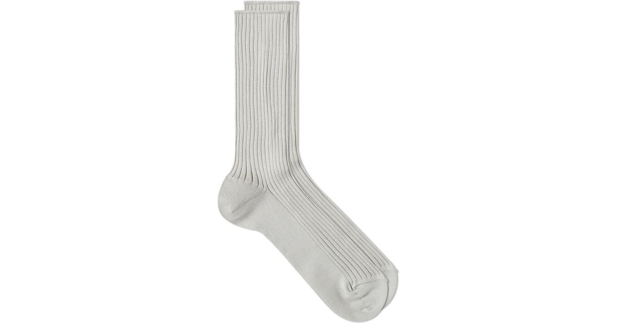 AURALEE Giza Socks in Gray for Men | Lyst