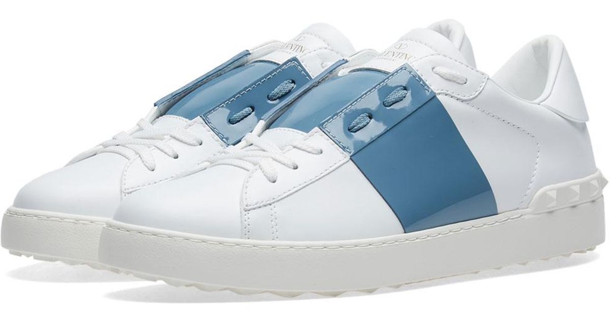 valentino open low top patent sneaker