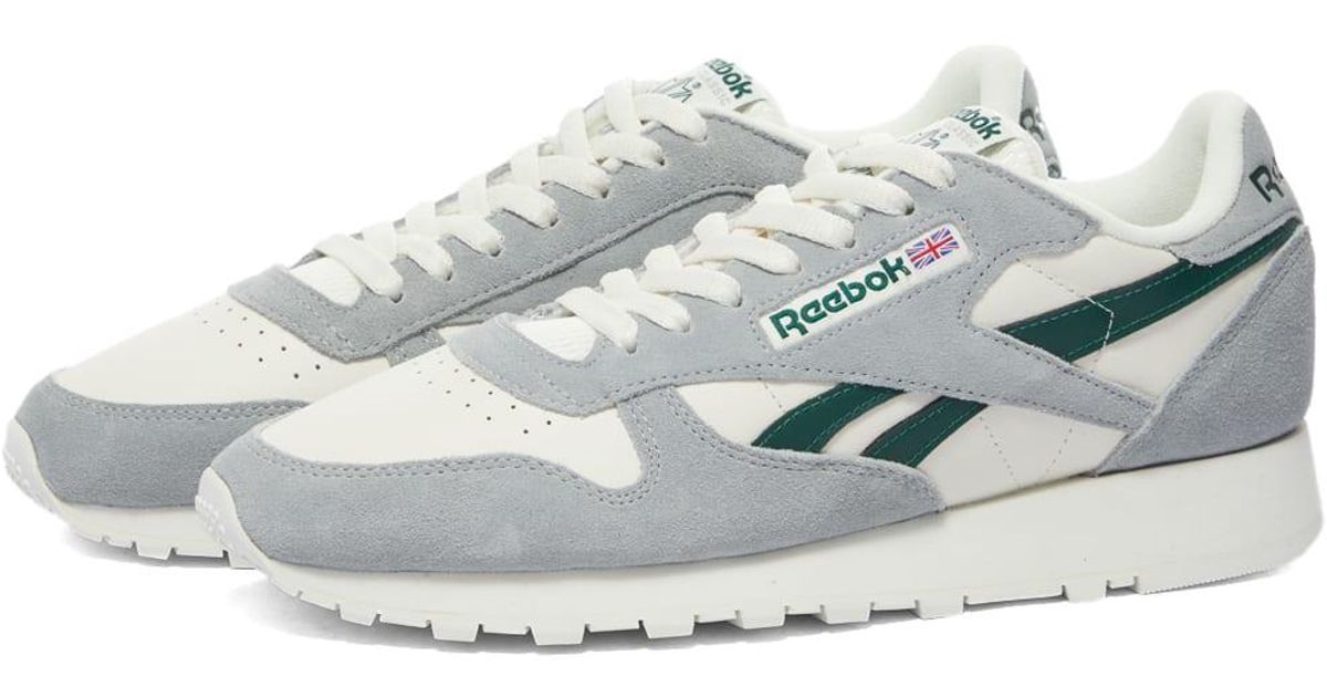 Reebok Classic Leather Sneakers in Grey/Dark Green/Chalk (Gray) for Men