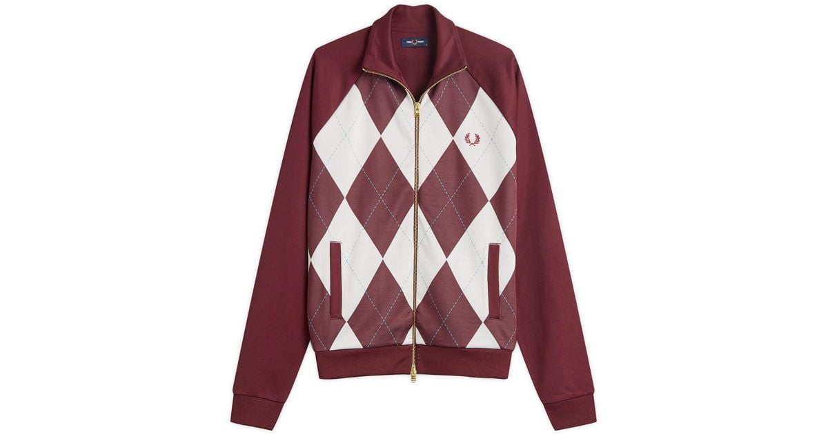 Fred Perry Argyle Track Jacket in Purple for Men | Lyst UK