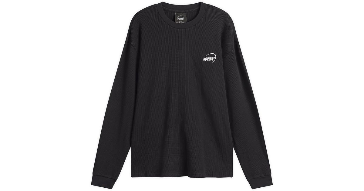 BOILER ROOM Waffle Long Sleeve T-Shirt in Black for Men | Lyst