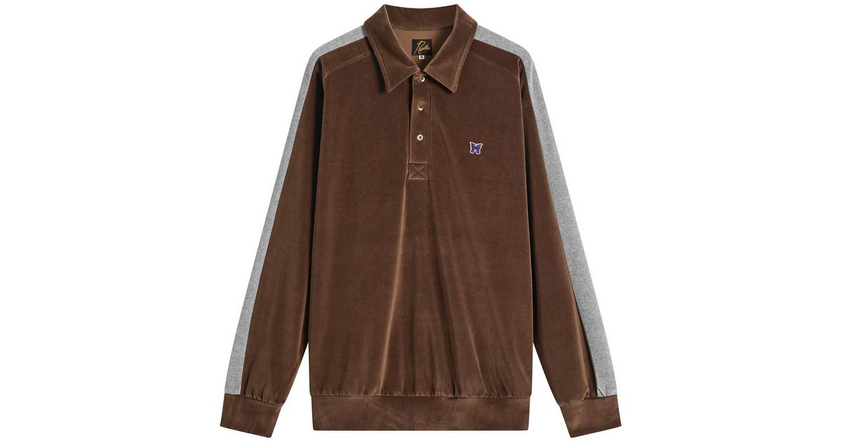 Needles Side Line Pullover Shirt in Brown | Lyst UK
