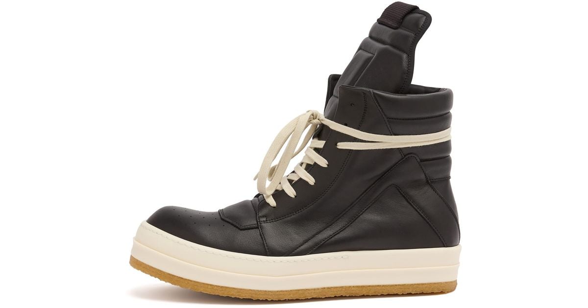 Rick Owens Creep Geobasket Sneaker in Black for Men | Lyst