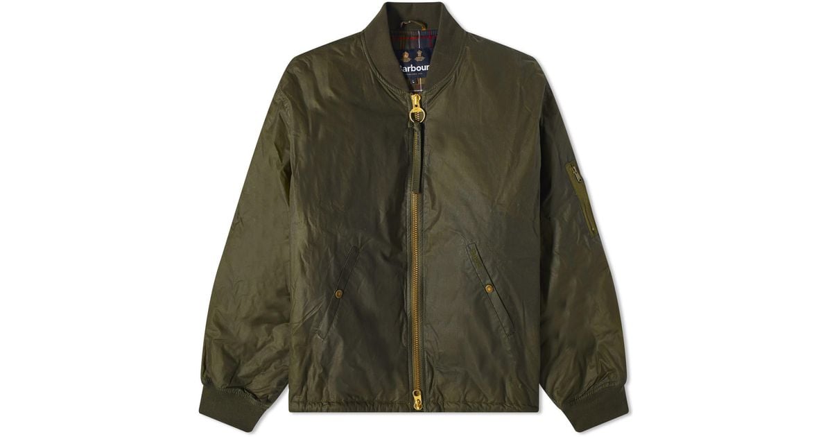 Barbour Heritage+ Flyer Wax Field Jacket in Green for Men | Lyst UK