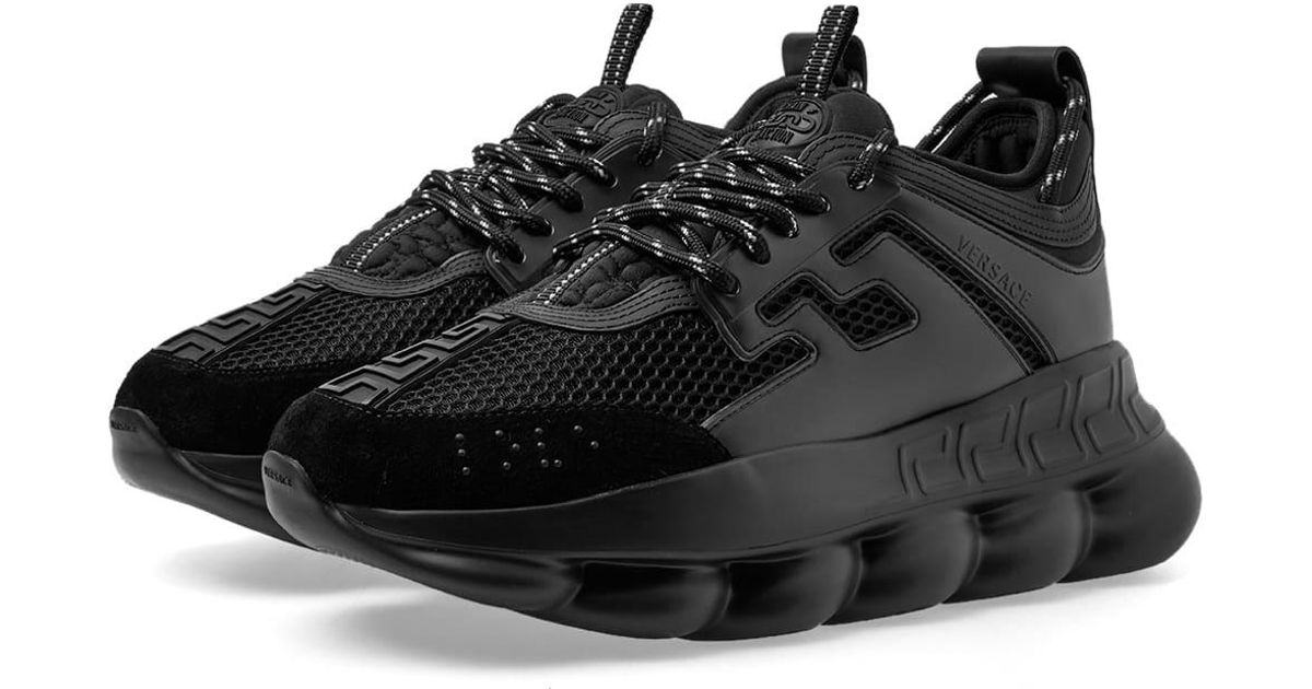 Versace Black Chain Reaction Sneakers in Black for Men - Save 2% - Lyst