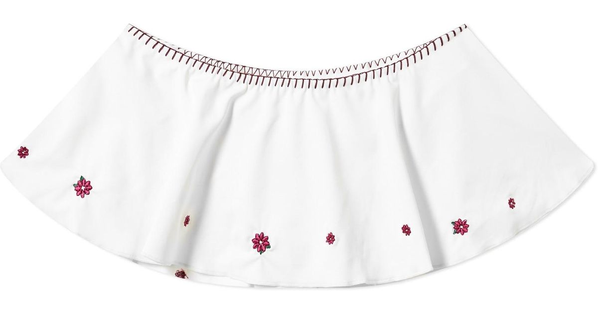 Frankie's Bikinis Isabella Floral Embroidered Skirted Bikini in White ...