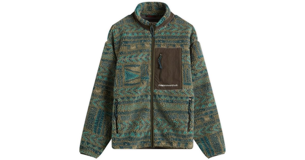 thisisneverthat Sp Sherpa Fleece Jacket in Green for Men | Lyst UK
