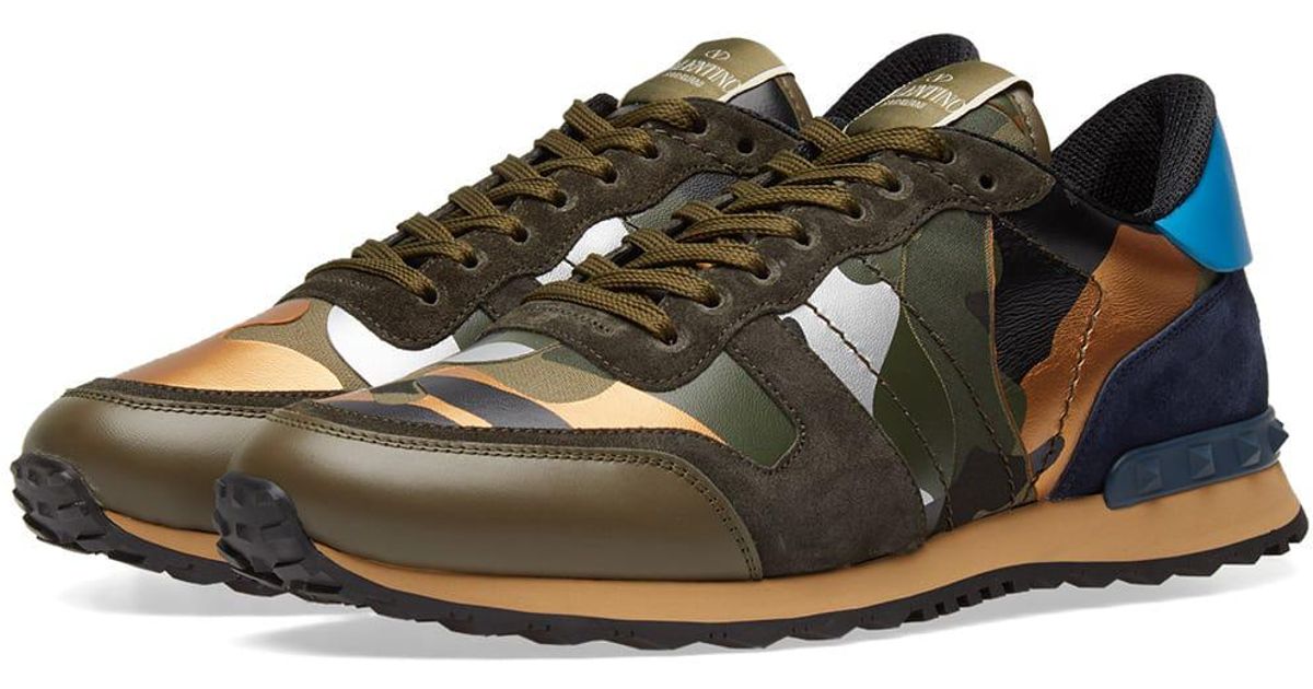 valentino metallic camo rockrunner sneaker