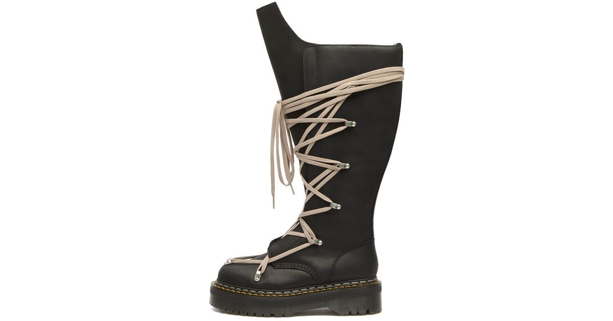 Rick Owens X Dr. Martens 1B60 Quad Pentalace Knee High Boot in