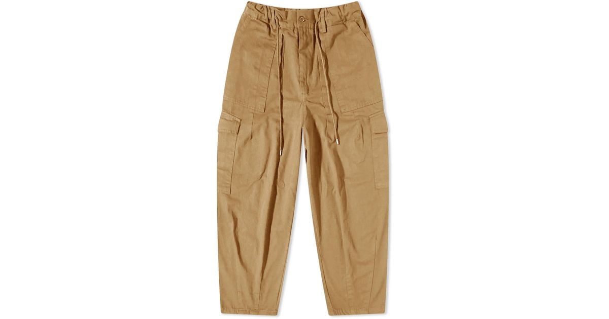 FRIZMWORKS Twill Cargo Balloon Pants in Natural for Men | Lyst