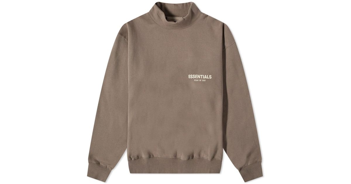 Fear Of God Logo Mock Neck Sweat in Brown for Men | Lyst UK