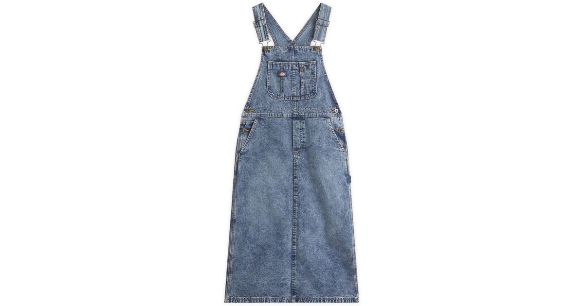 Dickies Bib Overall Midi Dress in Blue Lyst