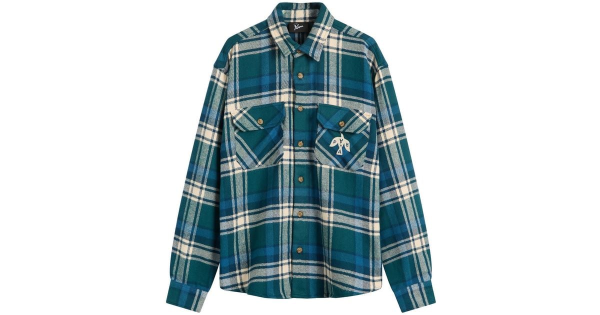 by Parra Crow Flannel Shirt in Blue for Men | Lyst